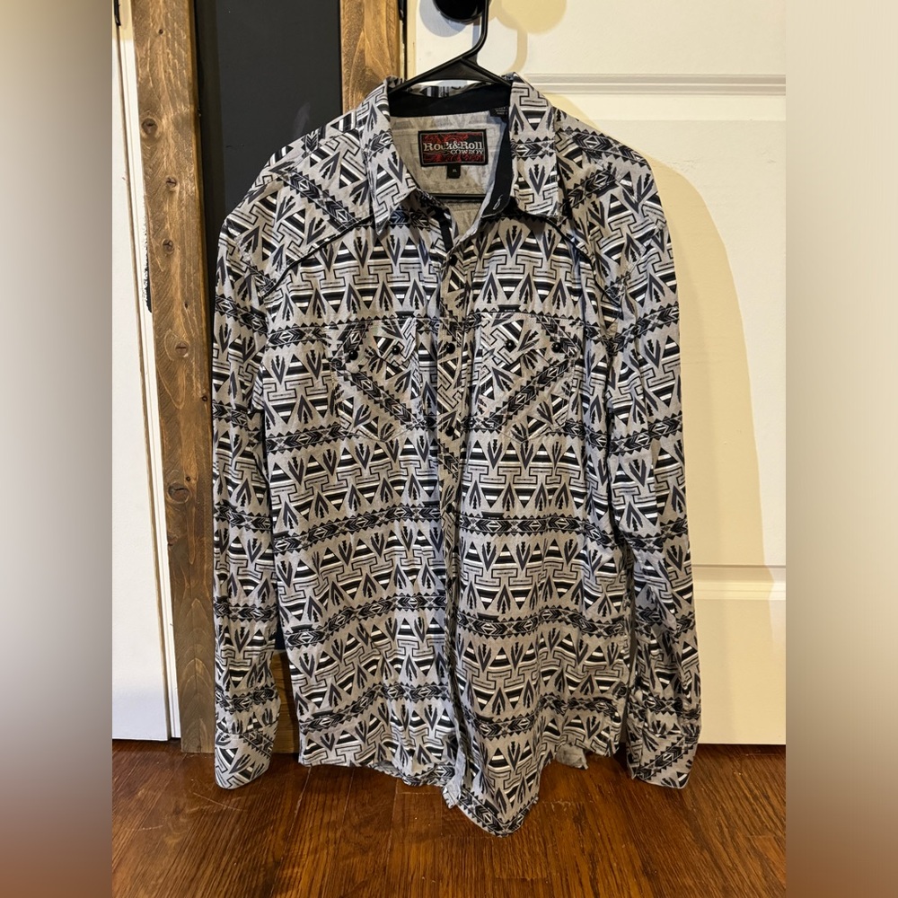 mens pearl snap long sleeve